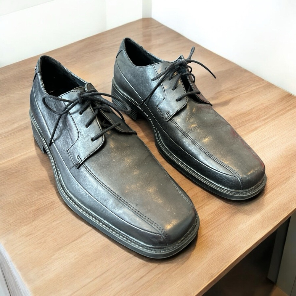 Men's ROCKPORT Black Leather Lace Up Dress‎ Shoes Sz 11 M